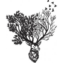 Deer Trees Silhouette