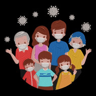 Family Wearing Face Mask