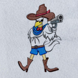 Funny Cowboy Chicken With Gun