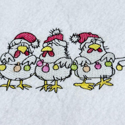 Christmas Chickens With Ornaments - Free in Sep Value Pack