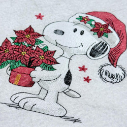 Christmas Nosey Dog With Poinsettias - Free in Sep Value Pack