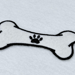 Dog Bone With Paw Print Ornament