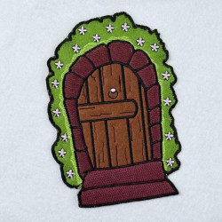 Floral Fairy Door ITH Door Mug Rug