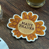 Fall Flower Leaf ITH Coaster