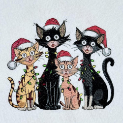 Christmas Cats With Lights