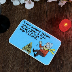 Funny Caution Sign Mug Rug Funny Caution Sign Mug Rug