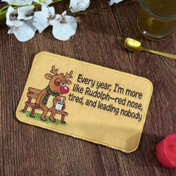Funny Rudolph Mug Rug Funny Rudolph Mug Rug