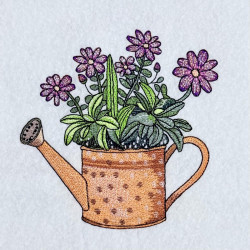 Watering Can With Daisies