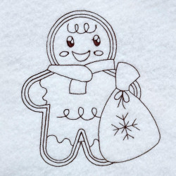 Gingerbread With Bag Line Art