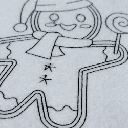 Gingerbread Man With Lollipop Line Art