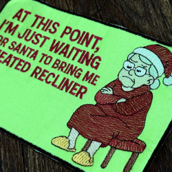 Grandma In Santa Hat Mug Rug Grandma In Santa Hat Mug Rug