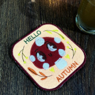 HELLO AUTUMN Mushroom ITH Applique Coaster