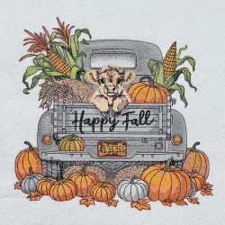 Happy Fall Truck With Baby Cow