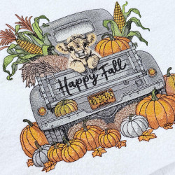 Happy Fall Truck With Baby Cow