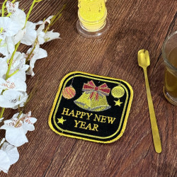 Happy New Year Bells ITH Coaster