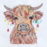 Highland Cow With Christmas Lights - Free in Sep Value Pack