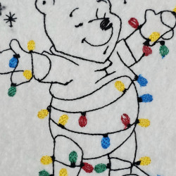 Honey Bear With Christmas Lights Line Art