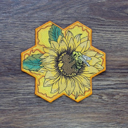 Honey Bee On Sunflower ITH Coaster