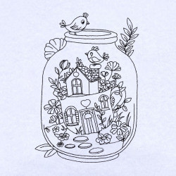 House In Jar Line Art
