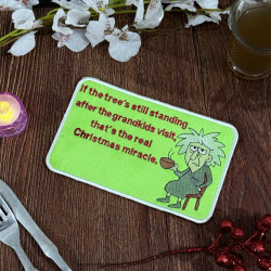 Humorous Grandkids Visit Quote Mug Rug Humorous Grandkids Visit Quote Mug Rug