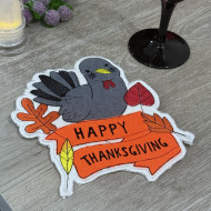 Kawaii Turkey  Thanksgiving Mug Rug
