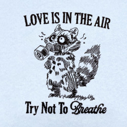 Love Is In The Air Raccoon Quote