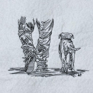 Man With Dog Line Art - Free in Sep Value Pack