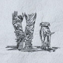 Man With Dog Line Art - Free in Sep Value Pack