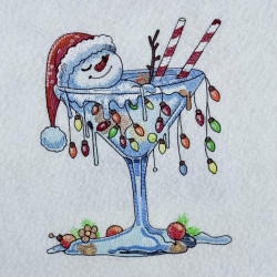 Melted Snowman Martini With Lights