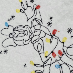 Mouse With Christmas Lights Line Art