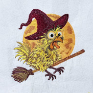 Panic Chicken On Broomstick