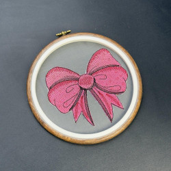 Pink Bow Mylar Applique