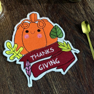 Pumpkin Thanksgiving Mug Rug