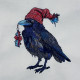 Raven In Christmas Hat Raven In Christmas Hat
