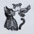 Skeleton Booping Black Cat