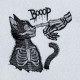 Skeleton Booping Black Cat