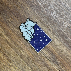 Sleeping Kitten On Cloud Mug Rug