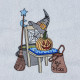 Spooky Witch's Broom And Cauldron Spooky Witch's Broom And Cauldron