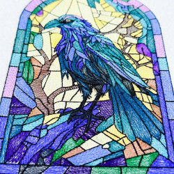 Stained Glass Raven