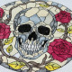 Stained Glass Skull With Red Roses