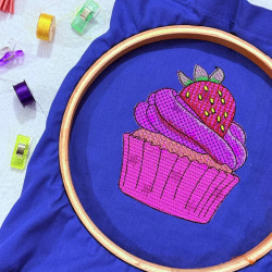 Strawberry Cupcake Mylar Applique