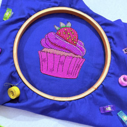 Strawberry Cupcake Mylar Applique