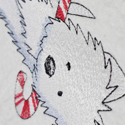 Terrier With Candy Cane