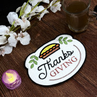 Thanksgiving Pie ITH Mug Rug