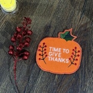 Thanksgiving Pumpkin ITH Coaster