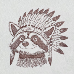 Tribal Feathered Raccoon
