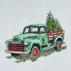 Retro Truck With Christmas Tree