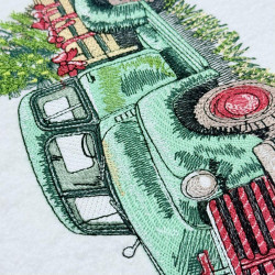 Retro Truck With Christmas Tree