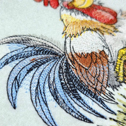 A Rooster Perched On A Wooden Fence