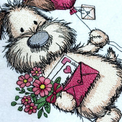 Adorable Puppy With Heart Balloon